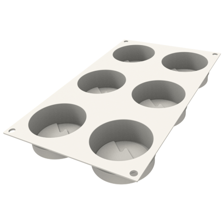 Mini Hiver Silikomart - choinka - forma silikonowa do cylindrycznych monoporcji - śr. 70 x wys. 30 mm / poj. 108 ml x 6 porcji