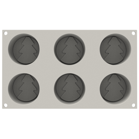 Mini Hiver Silikomart - choinka - forma silikonowa do cylindrycznych monoporcji - śr. 70 x wys. 30 mm / poj. 108 ml x 6 porcji
