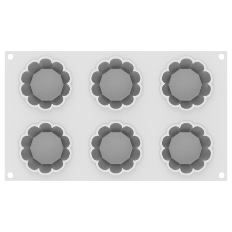 Charlotte 100 Silikomart - forma silikonowa do monoporcji - śr. 70 x wys. 30 mm / poj. 108 ml x 6 porcji