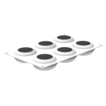 Stone 145 Silikomart - forma silikonowa do monoporcji i deserów - śr. 78 x wys. 37 mm / poj. 145 ml x 6 porcji