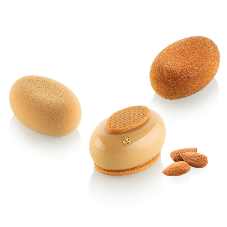 Oval 30 Silikomart - zestaw do owalnych monoporcji - forma silikonowa z wykrojnikiem - poj. 70 ml x 8 porcji