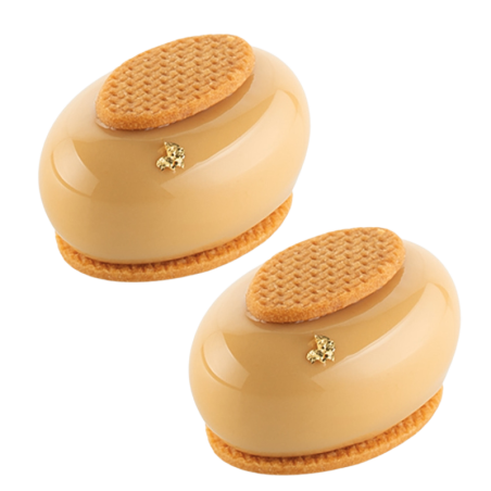 Oval 30 Silikomart - zestaw do owalnych monoporcji - forma silikonowa z wykrojnikiem - poj. 70 ml x 8 porcji