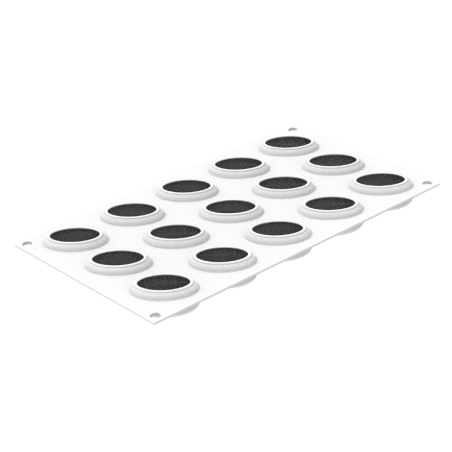 Oval 30 Silikomart - zestaw do owalnych monoporcji - forma silikonowa z wykrojnikiem - poj. 70 ml x 8 porcji