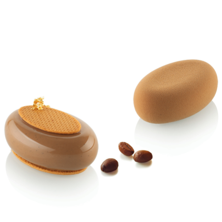 Oval 80 Silikomart - zestaw do owalnych monoporcji - forma silikonowa z wykrojnikiem - poj. 80 ml x 8 porcji