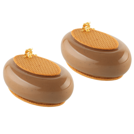 Oval 80 Silikomart - zestaw do owalnych monoporcji - forma silikonowa z wykrojnikiem - poj. 80 ml x 8 porcji