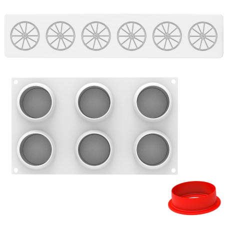 The Slice of Citrus 100 Silikomart - zestaw form silikonowych z wykrojnikiem - plastry cytrusów - poj. 100 ml x 6 porcji