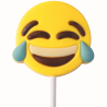 op. 25 g - Śmiejąca się emoticon - dekoracyjny lizak z mlecznej czekolady - dł. 150 mm