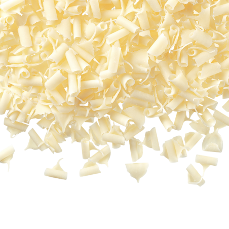 200 g WIÓRKI BIAŁE SEMPRE dekoracyjna posypka z białej czekolady 9 x 5 mm (produkt konfekcjonowany)