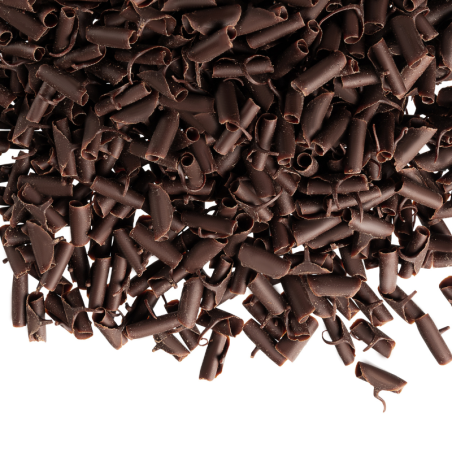 1 kg WIÓRKI CIEMNE SEMPRE dekoracyjna posypka z czekolady deserowej 9 x 5 mm (produkt konfekcjonowany)