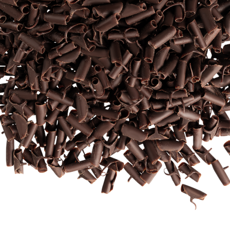 1 kg WIÓRKI CIEMNE SEMPRE dekoracyjna posypka z czekolady deserowej 9 x 5 mm (produkt konfekcjonowany)