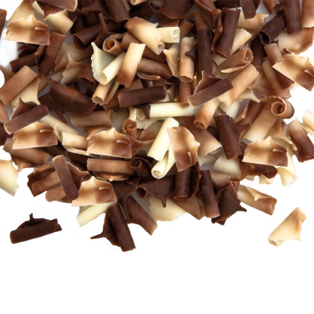 op. 1 kg POSYPKA DUO BARBARA DECOR dekoracyjne wiórki białej i ciemnej czekolady 9 x 5 mm (produkt konfekcjonowany)