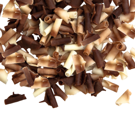 op. 1 kg POSYPKA DUO BARBARA DECOR dekoracyjne wiórki białej i ciemnej czekolady 9 x 5 mm (produkt konfekcjonowany)