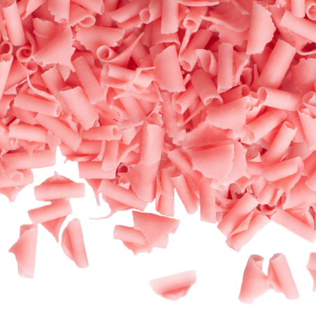 1 kg POSYPKA TRUSKAWKOWA BARBARA DECOR dekoracyjne różowe wiórki z białej czekolady 9 x 5 mm (produkt konfekcjonowany)