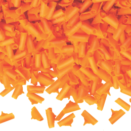 200 g POSYPKA POMARAŃCZOWA BARBARA DECOR dekoracyjne pomarańczowe wiórki z białej czekolady 9 x 5 mm (produkt konfekcjonowany)