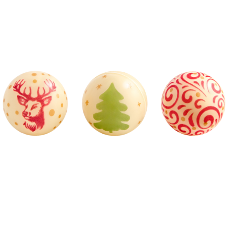 op. 112 szt. Bombki czekoladowe - 33772 Barbara Decor - świąteczne kulki z białej czekolady - śr. 24 mm