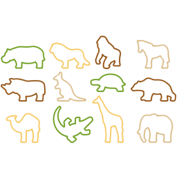 12 szt. Wykrawacze zwierzęta z ZOO - 630930 Tescoma Delicia Kids - zestaw foremek do wycinania ciasteczek i ozdób