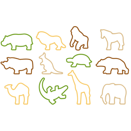 12 szt. Wykrawacze zwierzęta z ZOO - 630930 Tescoma Delicia Kids - zestaw foremek do wycinania ciasteczek i ozdób