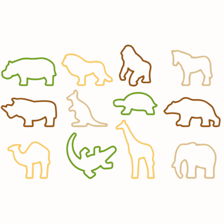 12 szt. Wykrawacze zwierzęta z ZOO - 630930 Tescoma Delicia Kids - zestaw foremek do wycinania ciasteczek i ozdób