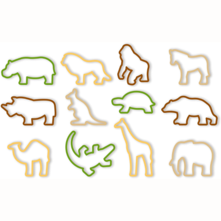 12 szt. Wykrawacze zwierzęta z ZOO - 630930 Tescoma Delicia Kids - zestaw foremek do wycinania ciasteczek i ozdób