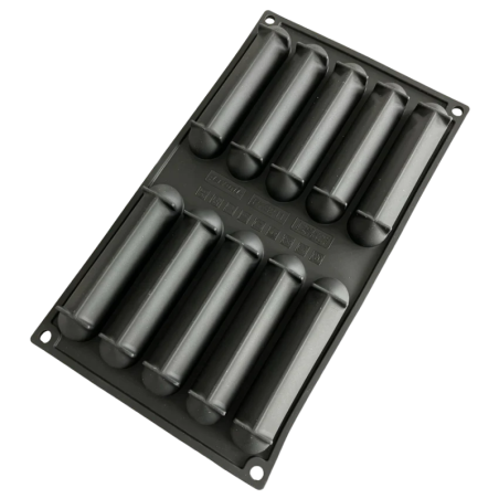 PX3211 Pill Pavoni - cukiernicza forma silikonowa - dł. 117 x szer. 24.5 x wys. 19.5 mm / poj. 40 ml x 10 porcji