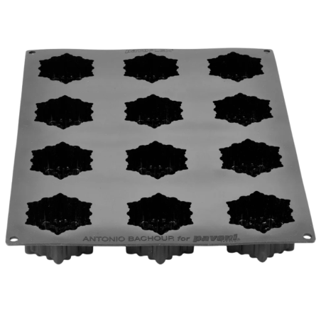 PX43125 Fiocco di neve Pavoni - śnieżynki - forma silikonowa do deserów - śr. 75 x wys. 35 mm / poj. 110 ml x 12 porcji