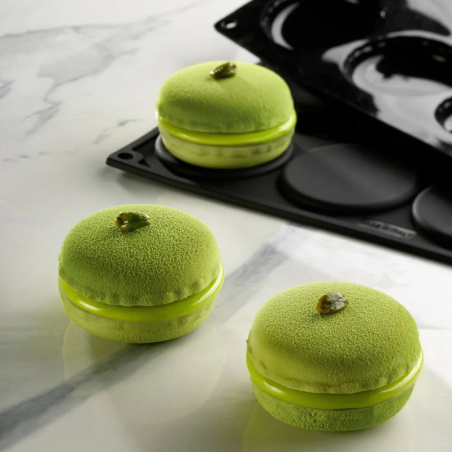 PX3228 Macaron Pavoni Italia - zestaw form silikonowych do makaroników - śr. 70 x wys. 35 mm / poj. 110 ml x 8 porcji