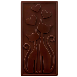 PC5080 Minou Pavoni Italia - forma do walentynkowych tabliczek czekolady - koty - dł. 154 x szer. 77 x wys. 9 mm / poj. 100 g