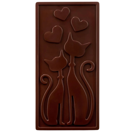 PC5080 Minou Pavoni Italia - forma do walentynkowych tabliczek czekolady - koty - dł. 154 x szer. 77 x wys. 9 mm / poj. 100 g