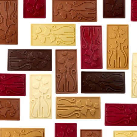 PC5080 Minou Pavoni Italia - forma do walentynkowych tabliczek czekolady - koty - dł. 154 x szer. 77 x wys. 9 mm / poj. 100 g