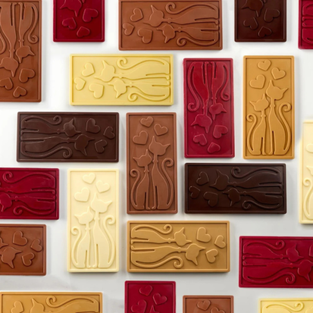 PC5080 Minou Pavoni Italia - forma do walentynkowych tabliczek czekolady - koty - dł. 154 x szer. 77 x wys. 9 mm / poj. 100 g