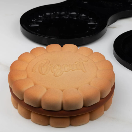 KE111 Biscuit Pavoni - zestaw form silikonowych do tortu w kształcie ciasteczka z kremem - śr. 160 x wys. 52 mm / poj. 920 ml
