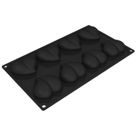 PX3206 Heart Pavoni - forma silikonowa do deserów w kształcie serca - dł. 65 x szer. 60 x wys. 1 mm / poj. 46 ml x 8 porcji