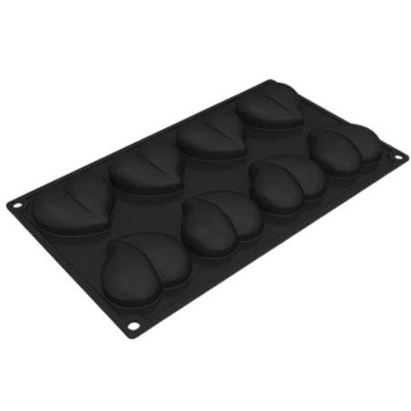 PX3206 Heart Pavoni - forma silikonowa do deserów w kształcie serca - dł. 65 x szer. 60 x wys. 1 mm / poj. 46 ml x 8 porcji
