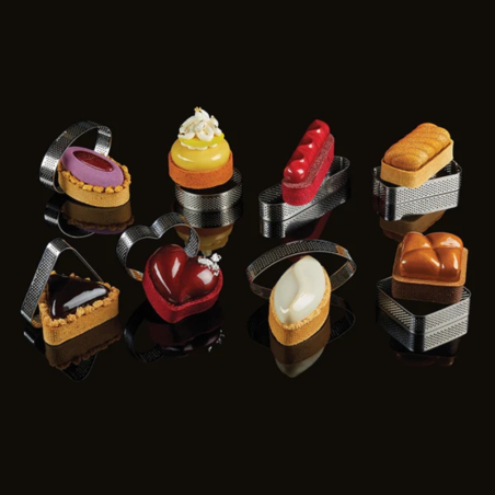 PX3206 Heart Pavoni - forma silikonowa do deserów w kształcie serca - dł. 65 x szer. 60 x wys. 1 mm / poj. 46 ml x 8 porcji