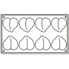 PX3206 Heart Pavoni - forma silikonowa do deserów w kształcie serca - dł. 65 x szer. 60 x wys. 1 mm / poj. 46 ml x 8 porcji