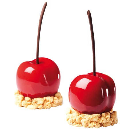 PX4331 Brzoskwinia i wiśnia - forma silikonowa w kształcie owoców - dł. 58 x szer. 53 x wys. 46 mm / poj. 90 ml x 20 porcji