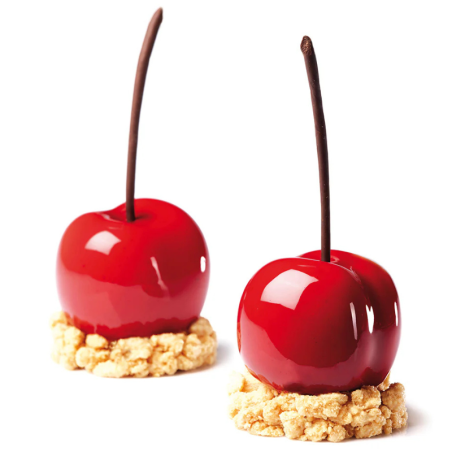 PX4331 Brzoskwinia i wiśnia - forma silikonowa w kształcie owoców - dł. 58 x szer. 53 x wys. 46 mm / poj. 90 ml x 20 porcji