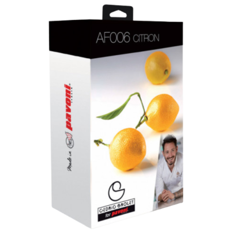 AF006 Citron Pavoni - dwuczęściowa forma silikonowa do trójwymiarowych deserów w kształcie cytryny - poj. 85 ml x 8 porcji
