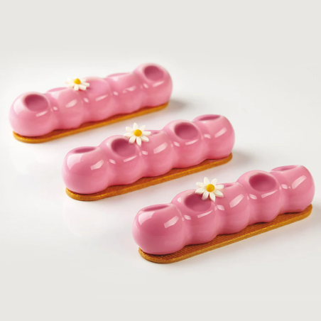 PX4352 Pelota Pavoni - zestaw forma silikonowa z wykrojnikiem - dł. 130 x szer. 32 x wys. 28 mm / poj. 90 ml x 14 porcji