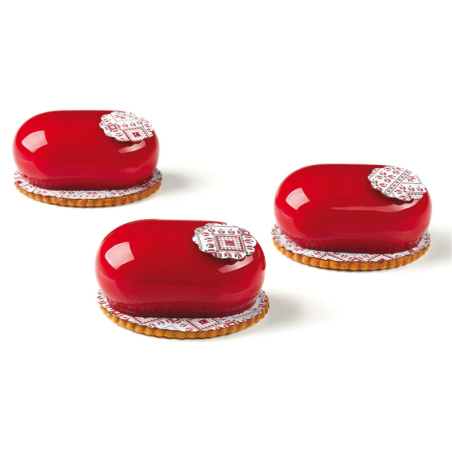 PX4345 Miss Pavoni - cukiernicza forma silikonowa - dł. 78 x szer. 48 x wys. 33 mm / poj. 90 ml x 15 porcji