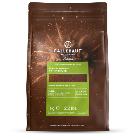 op. 1 kg Alkalizowane kakao w proszku - zawartość tłuszczu 22-24% - Botanical Experience Extra Brute Callebaut