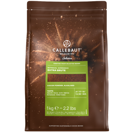 op. 1 kg Alkalizowane kakao w proszku - zawartość tłuszczu 22-24% - Botanical Experience Extra Brute Callebaut