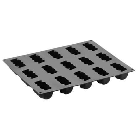 PX4342 Turn Pavoni - cukiernicza forma silikonowa - dł. 80 x szer. 46 x wys. 38 mm / poj. 100 ml x 15 porcji