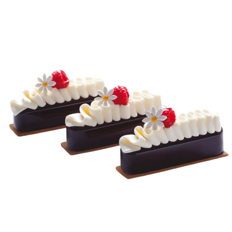 PX4353 Pastel Pavoni - zestaw forma silikonowa z wykrojnikiem - dł. 125 x szer. 28 x wys. 28 mm / poj. 90 ml x 14 porcji