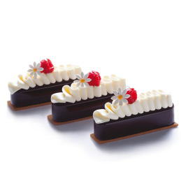 PX4353 Pastel Pavoni - zestaw forma silikonowa z wykrojnikiem - dł. 125 x szer. 28 x wys. 28 mm / poj. 90 ml x 14 porcji