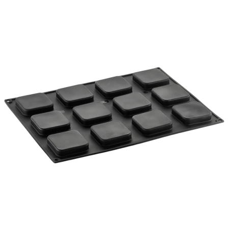 PX4335S Square Pavoni - zestaw forma silikonowa z wykrojnikiem - dł. 68 x szer. 68 x wys. 15 mm / poj. 68 ml x 12 porcji