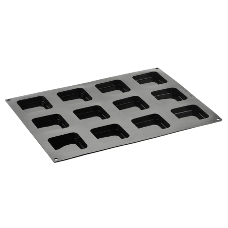 PX4335S Square Pavoni - zestaw forma silikonowa z wykrojnikiem - dł. 68 x szer. 68 x wys. 15 mm / poj. 68 ml x 12 porcji