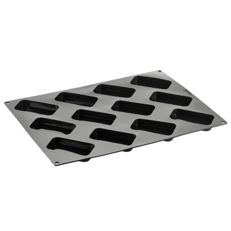 PX4337S Rettangular Pavoni - zestaw forma silikonowa z wykrojnikiem - dł. 92 x szer. 50 x wys. 15 mm / poj. 67 ml x 12 porcji