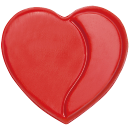 240 szt. CZERWONE SERCE 33846 BARBARA DECOR walentynkowa dekoracja z białej czekolady dł. 34 mm