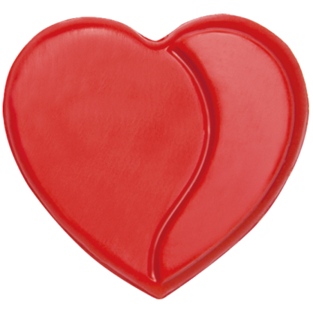 240 szt. CZERWONE SERCE 33846 BARBARA DECOR walentynkowa dekoracja z białej czekolady dł. 34 mm